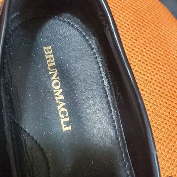 ‎BRUNO MAGLI Black Leather Loafers - Size 14